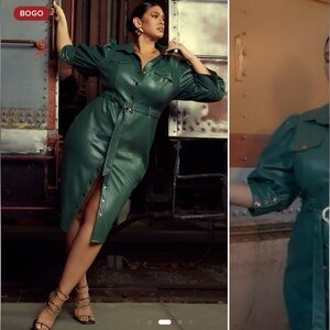 Fashion Nova Emerald Faux Leather Dress